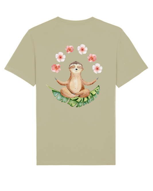 PIERRE BERGER - 100% Organic Cotton Unisex T-Shirt Yoga Sloth