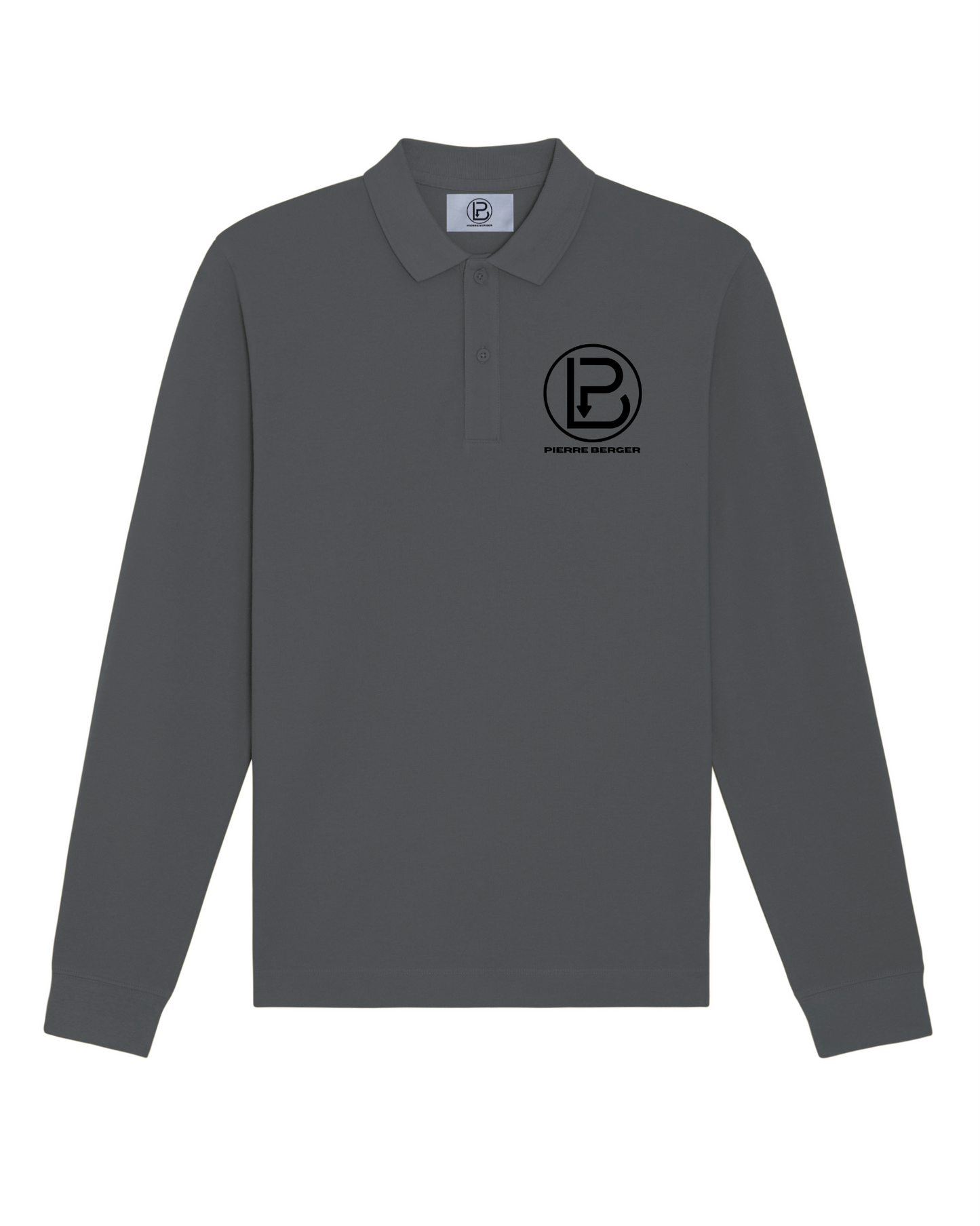 PIERRE BERGER - 100% organic cotton unisex long-sleeved polo shirt embroidery