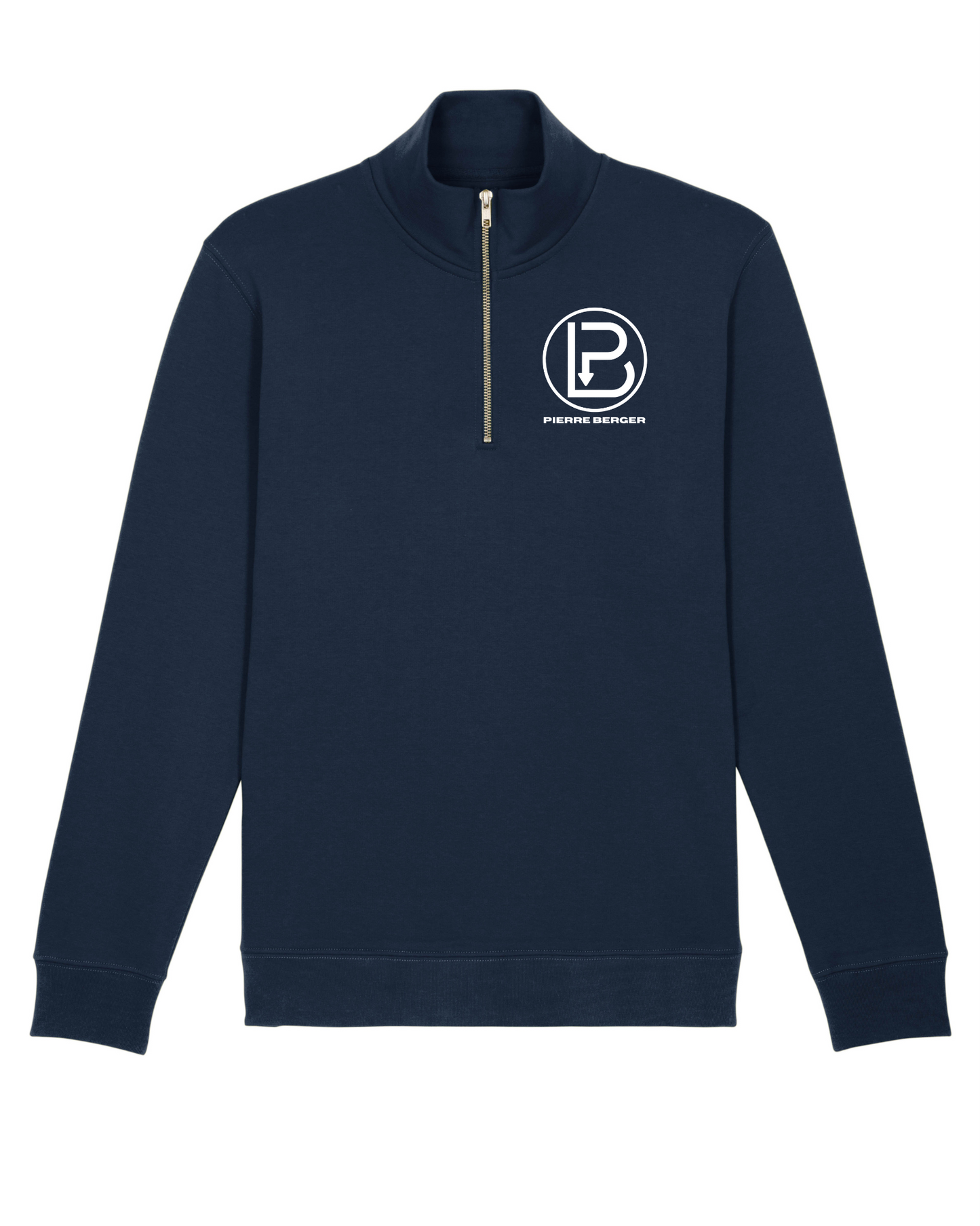PIERRE BERGER - Men's sweatshirt with zip 100% recycled embroidery