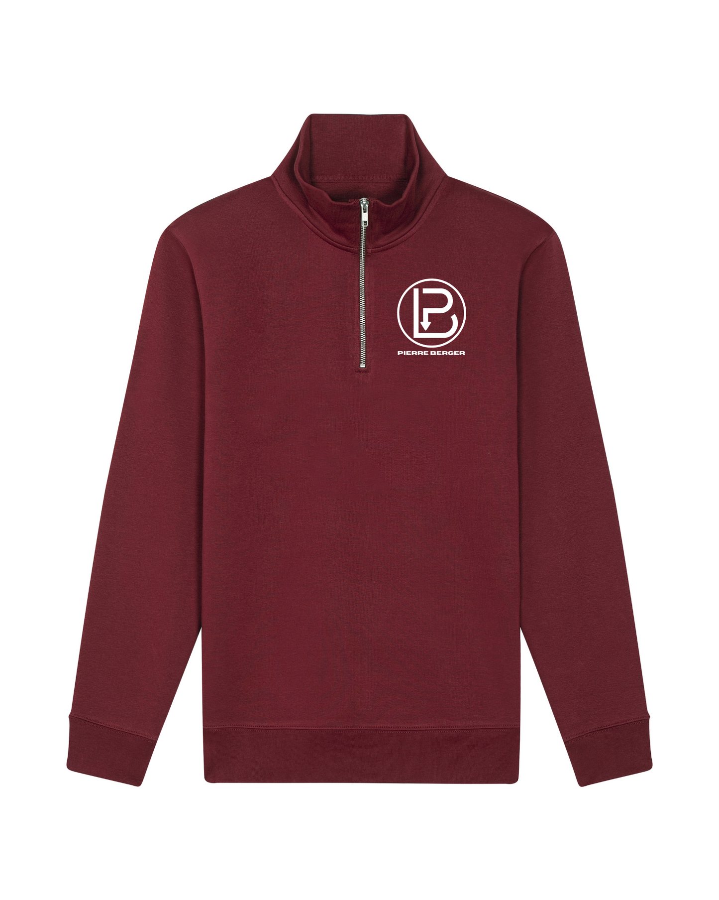 PIERRE BERGER - Men's sweatshirt with zip 100% recycled embroidery