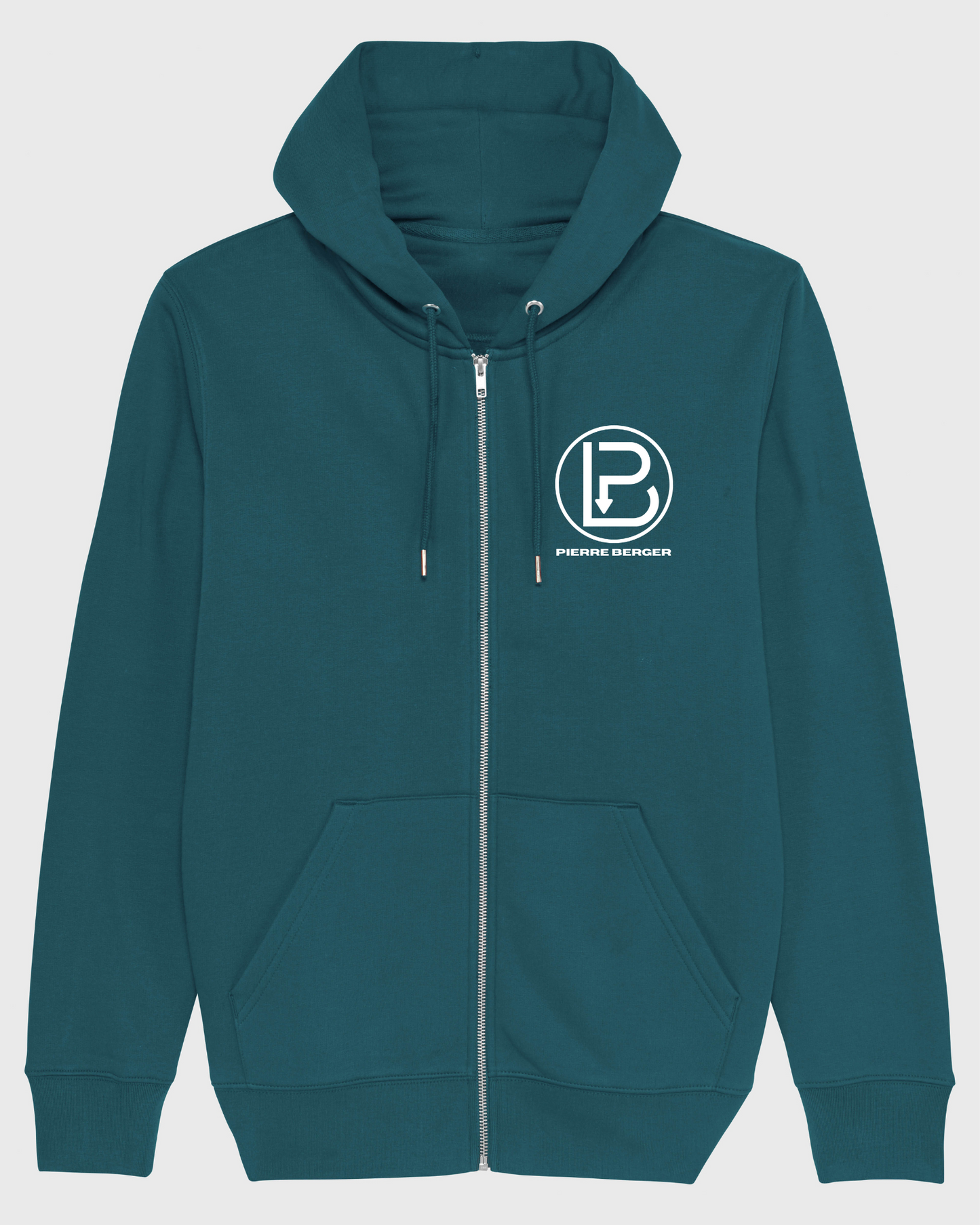 PIERRE BERGER - Unisex zip-up hoodie 100% recycled embroidery
