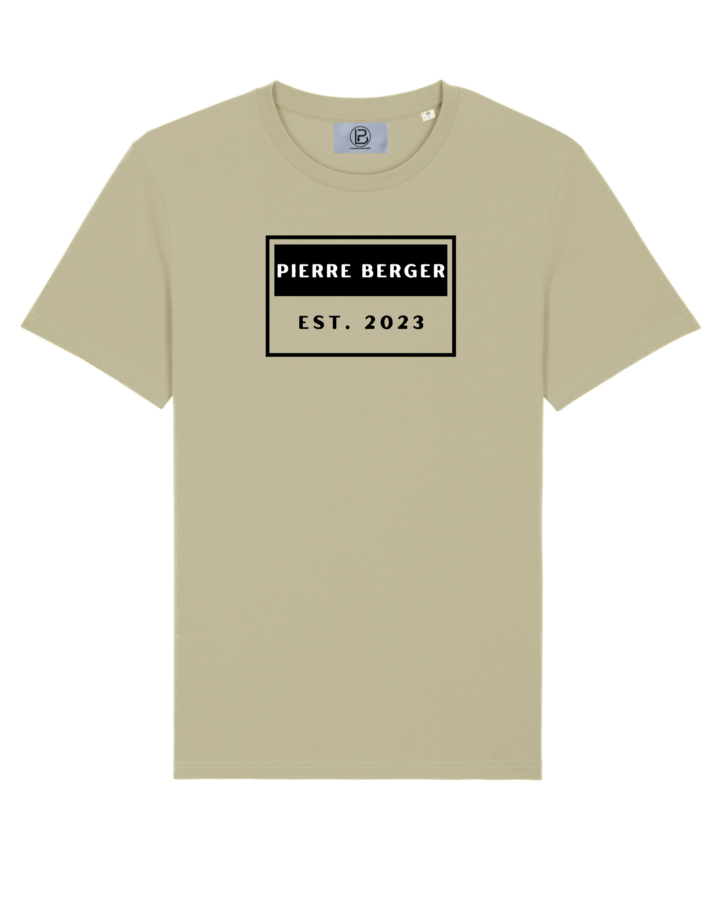PIERRE BERGER- 100% Bio-Baumwolle Unisex T-Shirt Black and White Minimalist Typography